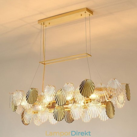 Lyxig Glasljuskrona Modelampa Skalform Glas Hängande Lampa Lyxig Glasljuskrona Modelampa Skalform Glas Hängande Lampa