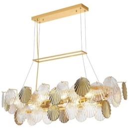 Lyxig Glasljuskrona Modelampa Skalform Glas Hängande Lampa