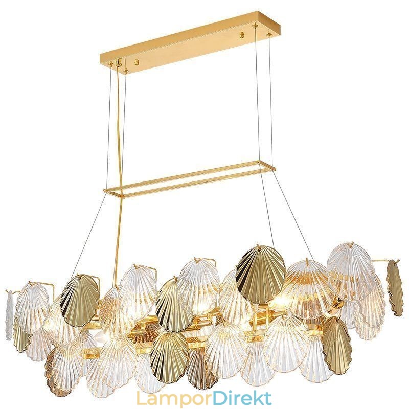 Lyxig Glasljuskrona Modelampa Skalform Glas Hängande Lampa