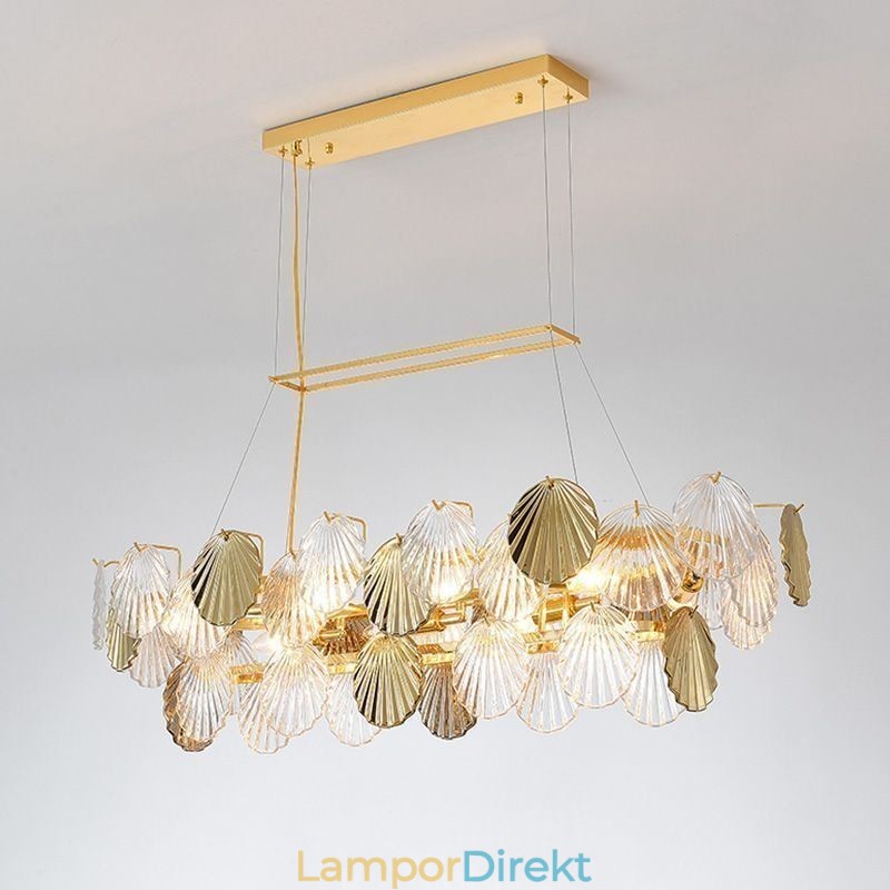 Lyxig Glasljuskrona Modelampa Skalform Glas Hängande Lampa