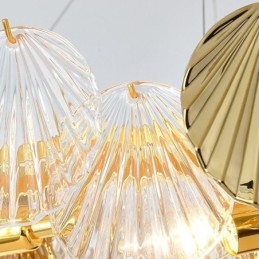 Lyxig Glasljuskrona Modelampa Skalform Glas Hängande Lampa
