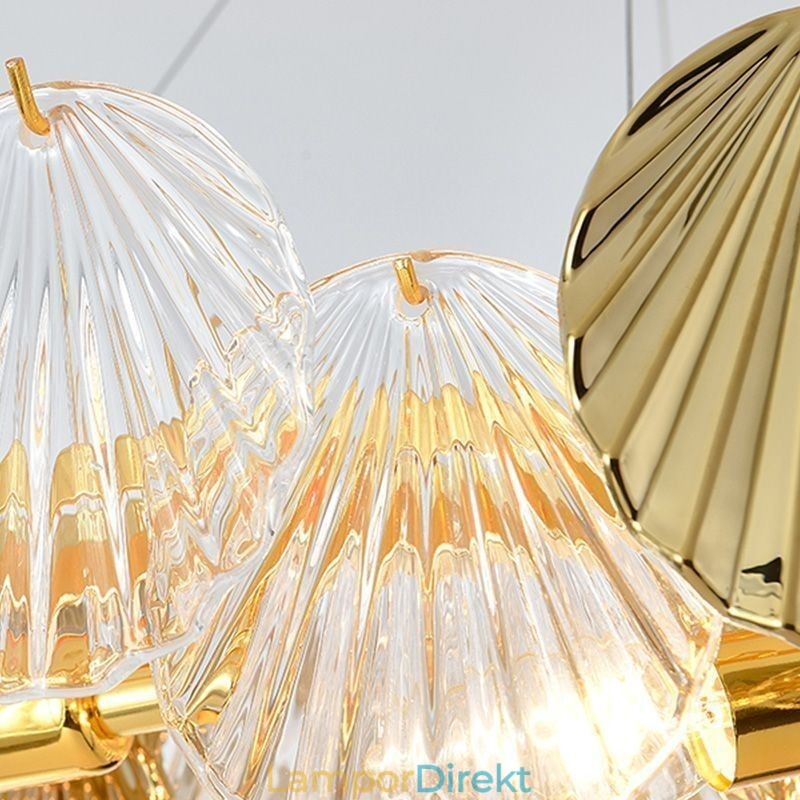 Lyxig Glasljuskrona Modelampa Skalform Glas Hängande Lampa