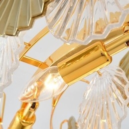 Lyxig Glasljuskrona Modelampa Skalform Glas Hängande Lampa