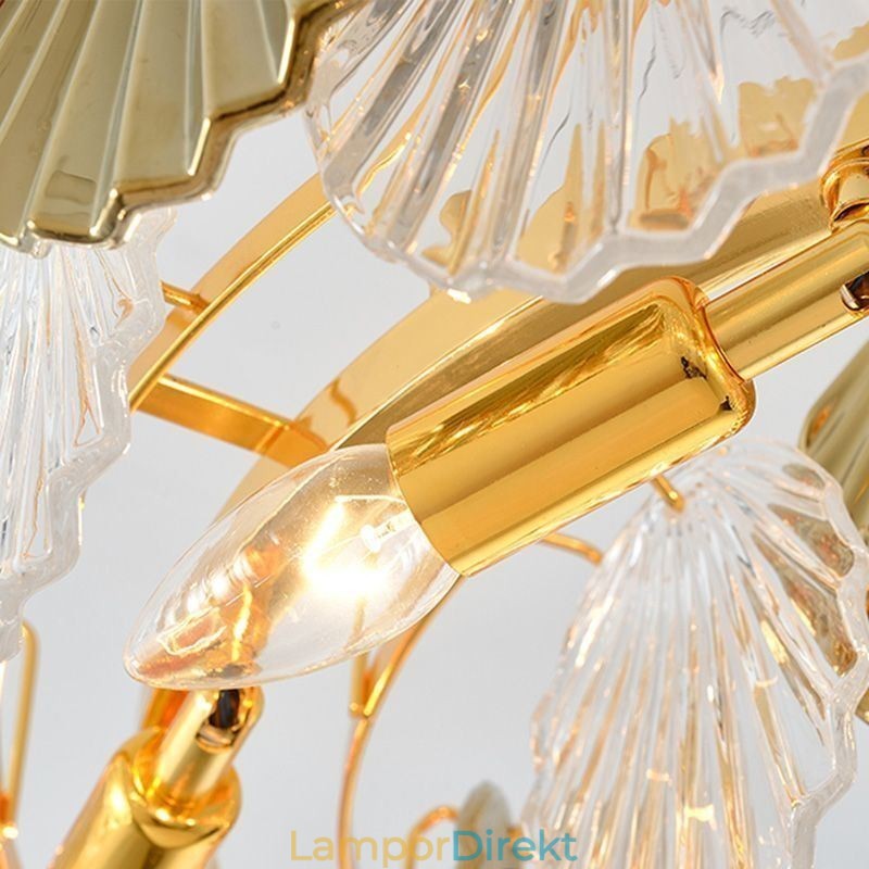 Lyxig Glasljuskrona Modelampa Skalform Glas Hängande Lampa
