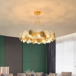 Modernt Skal Glas Ljuskrona Ljus Matsal