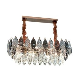 European Iron Pendel Light Creative Leaf Glass Chandelier