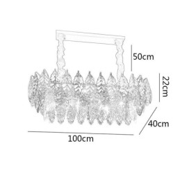 European Iron Pendel Light Creative Leaf Glass Chandelier
