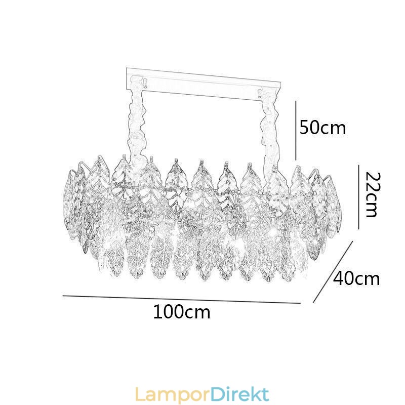 European Iron Pendel Light Creative Leaf Glass Chandelier