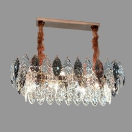 European Iron Pendel Light Creative Leaf Glass Chandelier