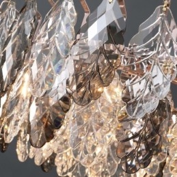 European Iron Pendel Light Creative Leaf Glass Chandelier