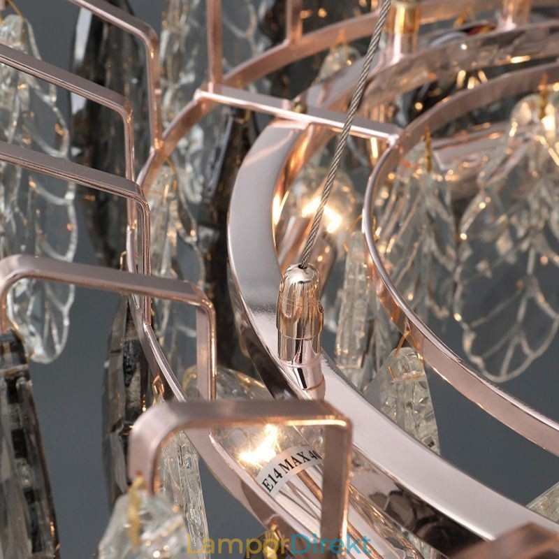 European Iron Pendel Light Creative Leaf Glass Chandelier