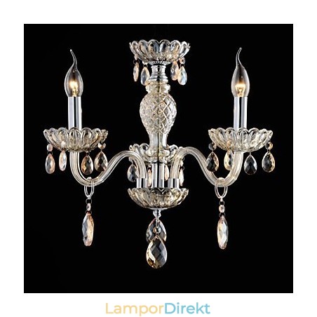 3 Ljus Palatsstilen Ljuskrona Av Glas Med Ljusglödlampa 3 Ljus Palatsstilen Ljuskrona Av Glas Med Ljusglödlampa