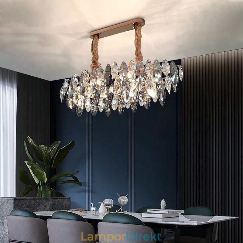Ljus Lyx Pendellampa Heminredning Glas Ljuskrona Living