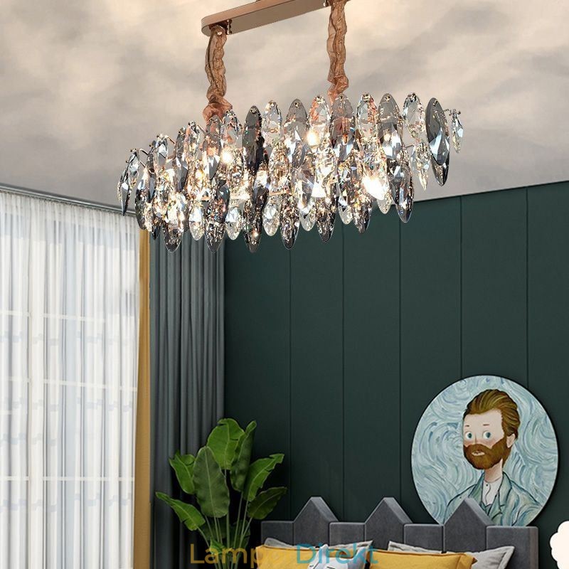 Ljus Lyx Pendellampa Heminredning Glas Ljuskrona Living