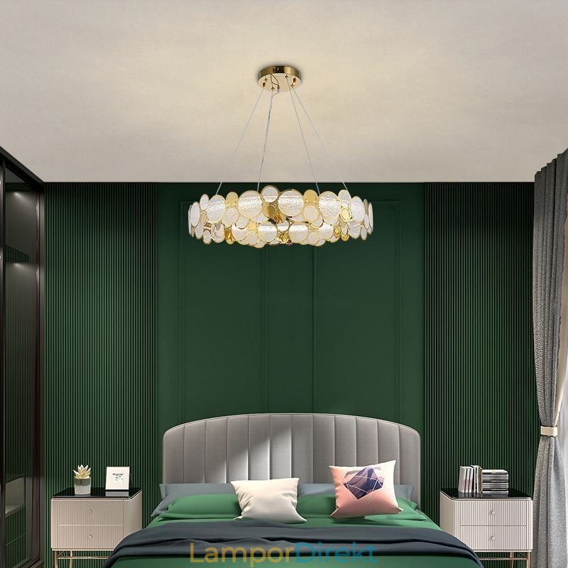 Europeisk Glaskrona Creative Light Luxury Pendel Light