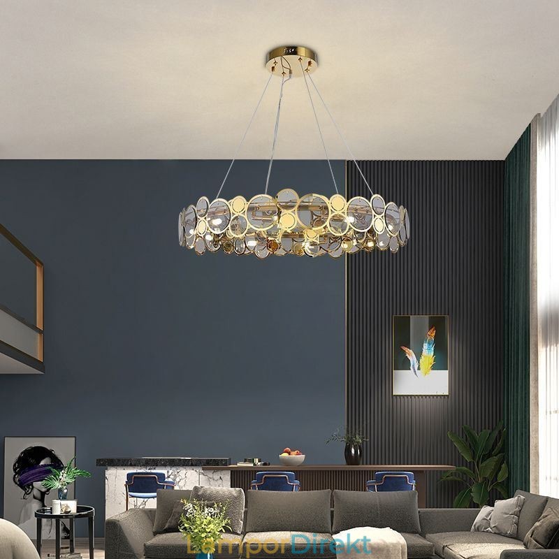 Europeisk Glaskrona Creative Light Luxury Pendel Light