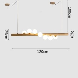 Magic Bean Pendel Light Wood Strip Hänglampa