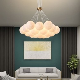 Moon Bubble Chandelier Modern 3D Print Balls Pendel Lampa