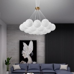 Moon Bubble Chandelier Modern 3D Print Balls Pendel Lampa