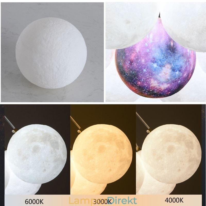 Moon Bubble Chandelier Modern 3D Print Balls Pendel Lampa