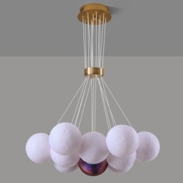 Moon Bubble Chandelier Modern 3D Print Balls Pendel Lampa