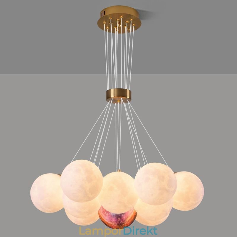 Moon Bubble Chandelier Modern 3D Print Balls Pendel Lampa