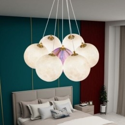 Moon Bubble Chandelier Modern 3D Print Balls Pendel Lampa