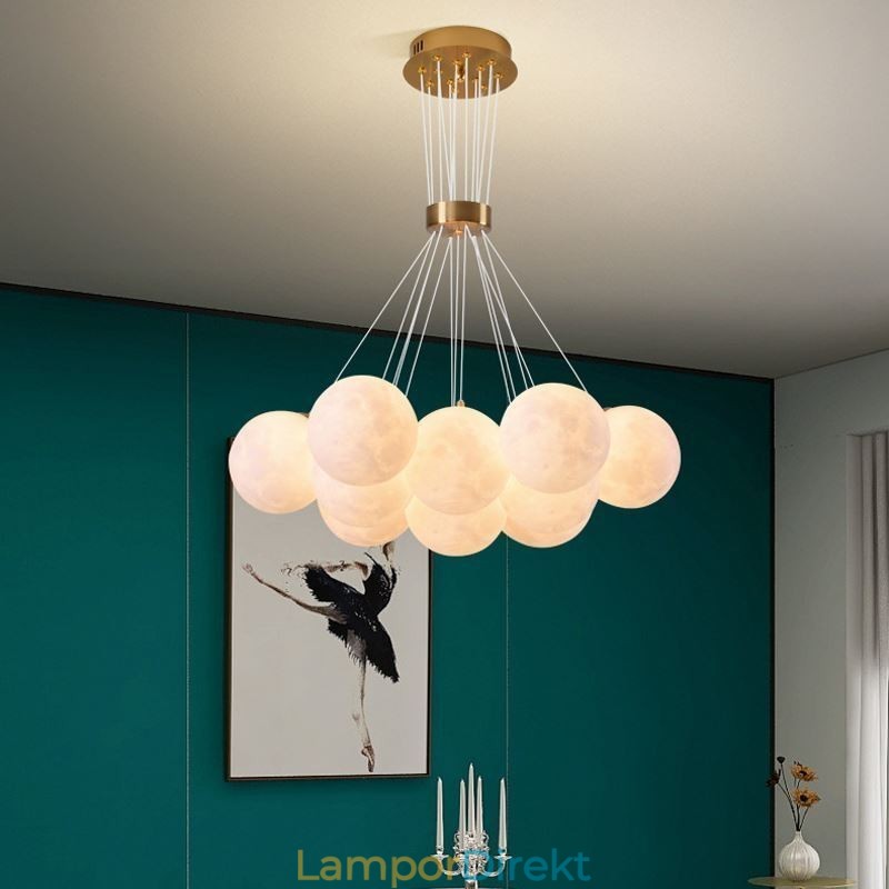 Moon Bubble Chandelier Modern 3D Print Balls Pendel Lampa