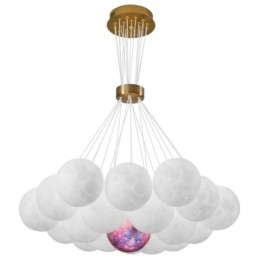 Moon Bubble Chandelier Modern 3D Print Balls Pendel Lampa