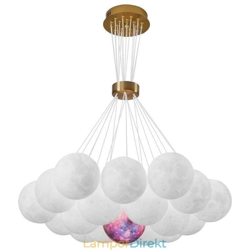 Moon Bubble Chandelier Modern 3D Print Balls Pendel Lampa