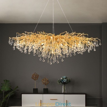 Lyxig Kristallkrona Guld Modern Takhängande Lampa Matsal Lyxig Kristallkrona Guld Modern Takhängande Lampa Matsal
