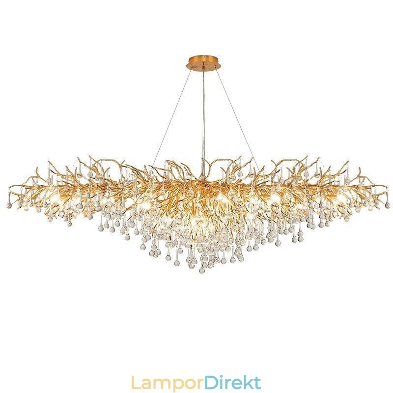 Lyxig Kristallkrona Guld Modern Takhängande Lampa Matsal