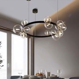 Modern Kreativ Metall Ljuskrona Transparent Glas Bubbla Lampa