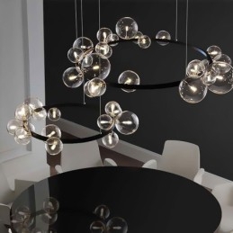Modern Kreativ Metall Ljuskrona Transparent Glas Bubbla Lampa