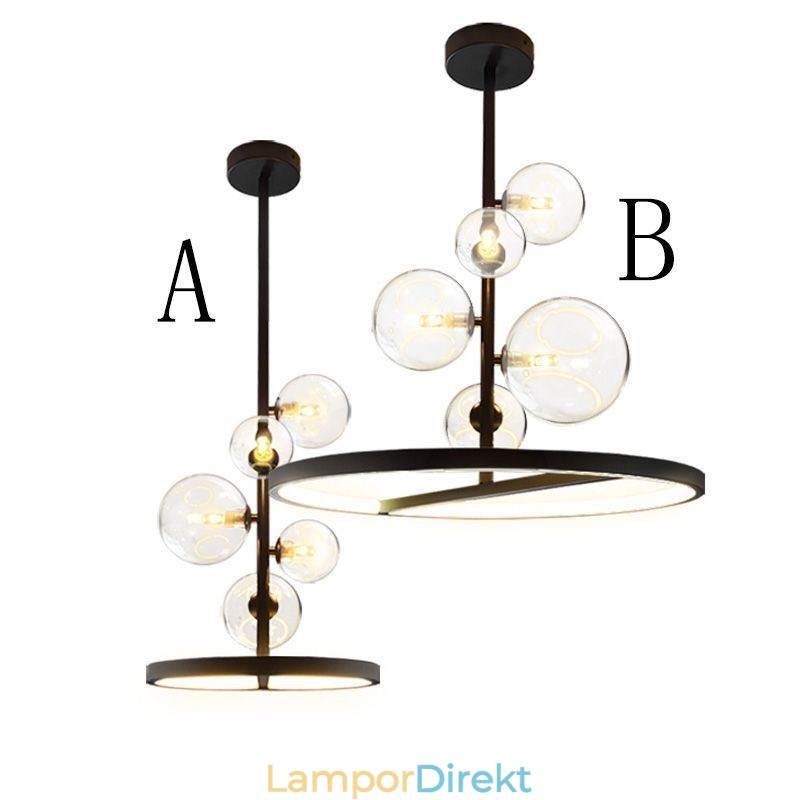 Modern Hängande Ljus Armatur Ljuskrona Glas Bubbla Hängande Ljus
