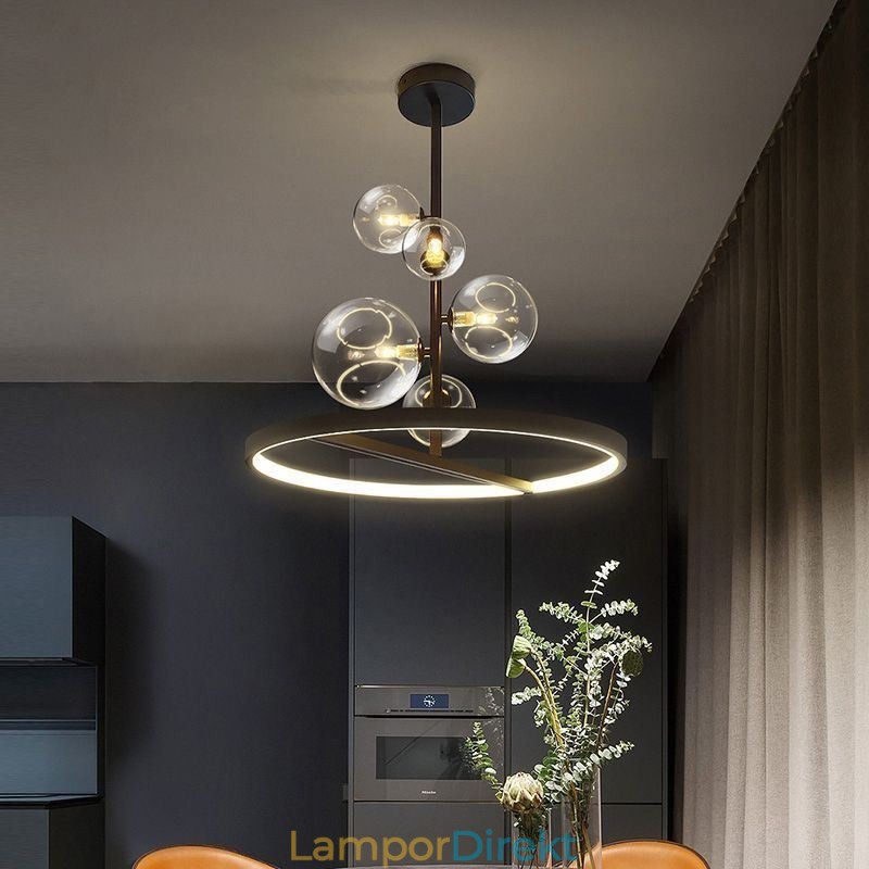 Modern Hängande Ljus Armatur Ljuskrona Glas Bubbla Hängande Ljus