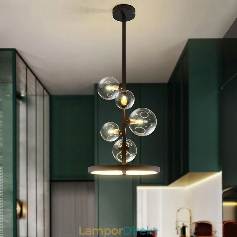 Modern Hängande Ljus Armatur Ljuskrona Glas Bubbla Hängande Ljus