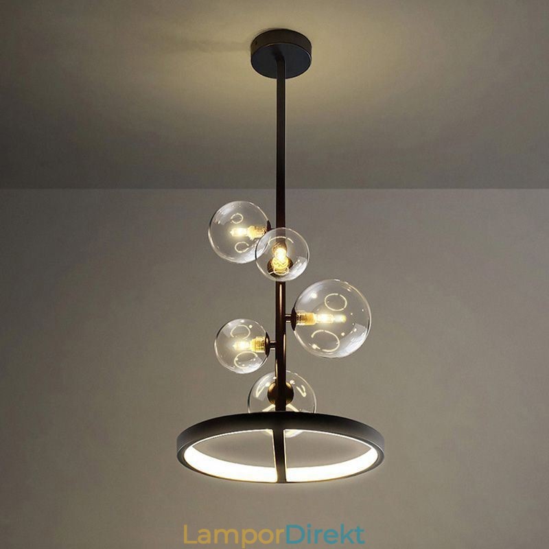 Modern Hängande Ljus Armatur Ljuskrona Glas Bubbla Hängande Ljus