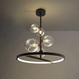 Modern Hängande Ljus Armatur Ljuskrona Glas Bubbla Hängande Ljus