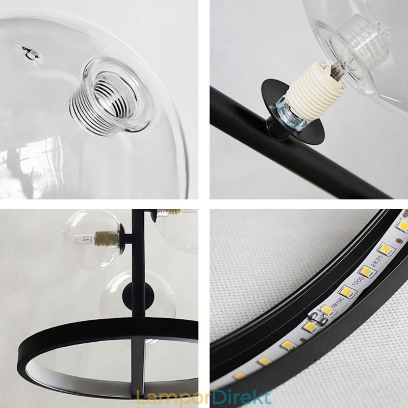 Modern Hängande Ljus Armatur Ljuskrona Glas Bubbla Hängande Ljus