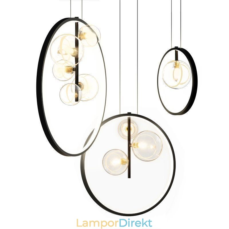 Nordic Pendelljus Glas Bubbles Circle Chandelier Modern Parlor Lamp