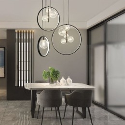 Nordic Pendelljus Glas Bubbles Circle Chandelier Modern Parlor Lamp