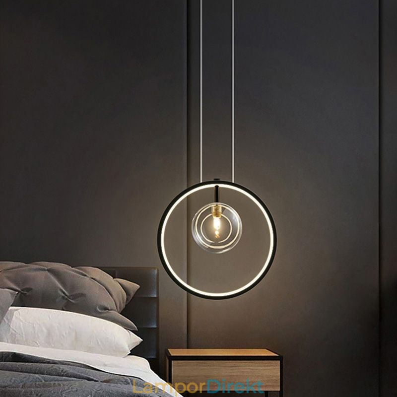 Nordic Pendelljus Glas Bubbles Circle Chandelier Modern Parlor Lamp