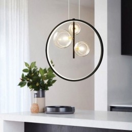 Nordic Pendelljus Glas Bubbles Circle Chandelier Modern Parlor Lamp