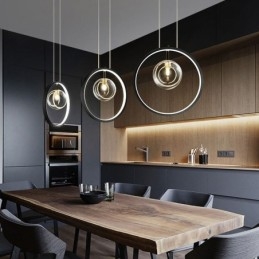 Nordic Pendelljus Glas Bubbles Circle Chandelier Modern Parlor Lamp