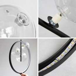Nordic Pendelljus Glas Bubbles Circle Chandelier Modern Parlor Lamp