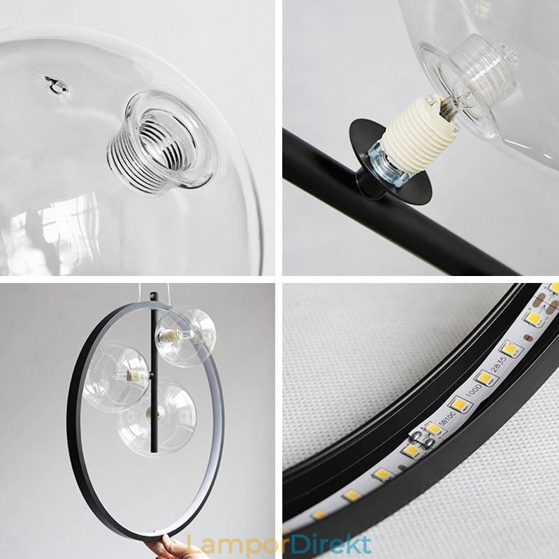 Nordic Pendelljus Glas Bubbles Circle Chandelier Modern Parlor Lamp