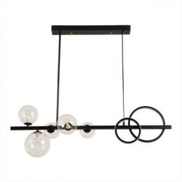 Moderna Glas Bubble Pendellampa Svart Lång Fäste Lampor