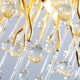 Nordisk Kristallkrona Blomma Rund Skugga Lyxig Guld Taklampa