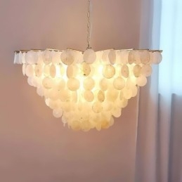 Naturlig Skalljuskrona Rund Layered Hängande Light Dining